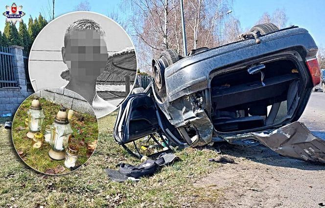 Tragiczny wypadek w Chełmie. Dwóch 18-latków nie żyje. Znicze na miejscu tragedii 