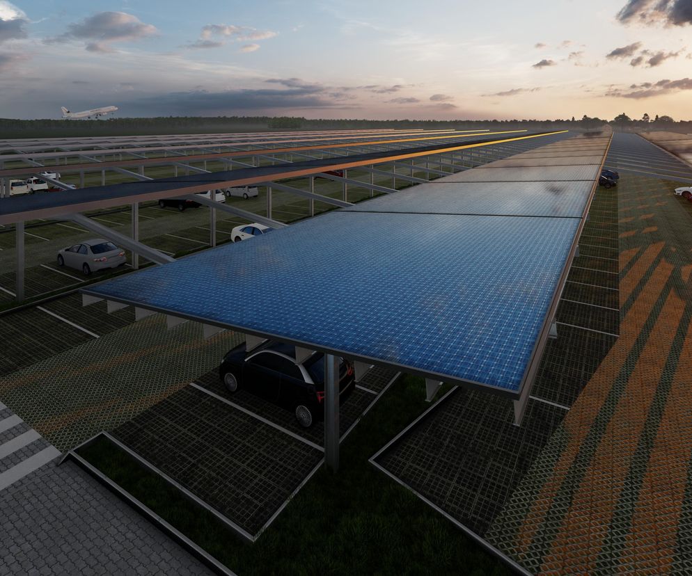 Port Lotniczy Gdańsk będzie miał nowoczesną instalację fotowoltaiczną nad parkingiem na 900 miejsc