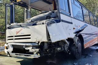 Potworne zderzenie czołowe dwóch pojazdów pod Płońskiem. Zginęło dwóch mężczyzn. Z osobówki zostały szczątki	