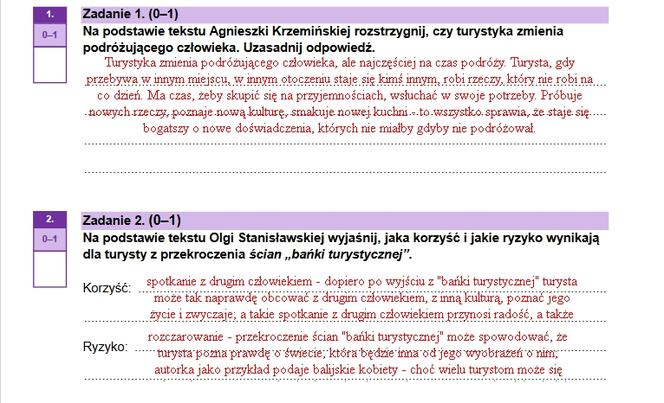 Zadanie 1 i 2, sugerowane odpowiedzi
