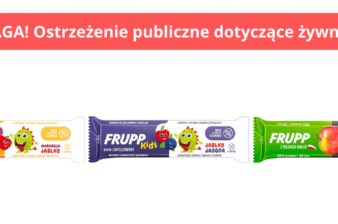 Batony  „Frupp Jabłko”, „Frupp Kids jabłko – marakuja”, „Frupp Kids jabłko – jagoda” 