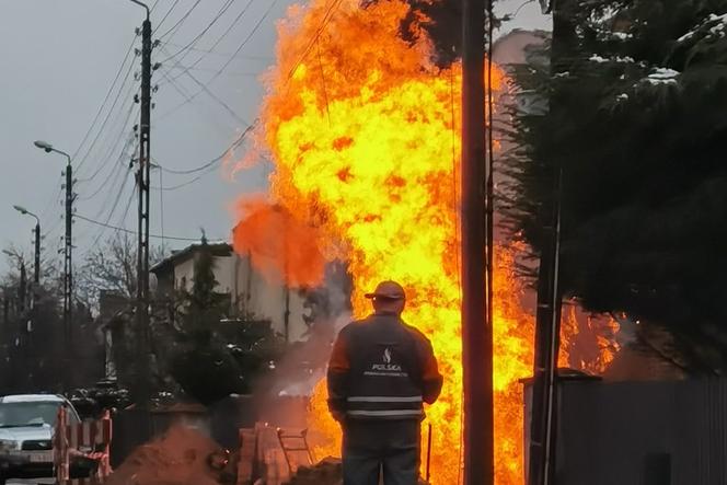 Tarnowskie Góry. Pożar gazociągu przy Opatowskiej. Ogromny SŁUP ognia! Są poszkodowani
