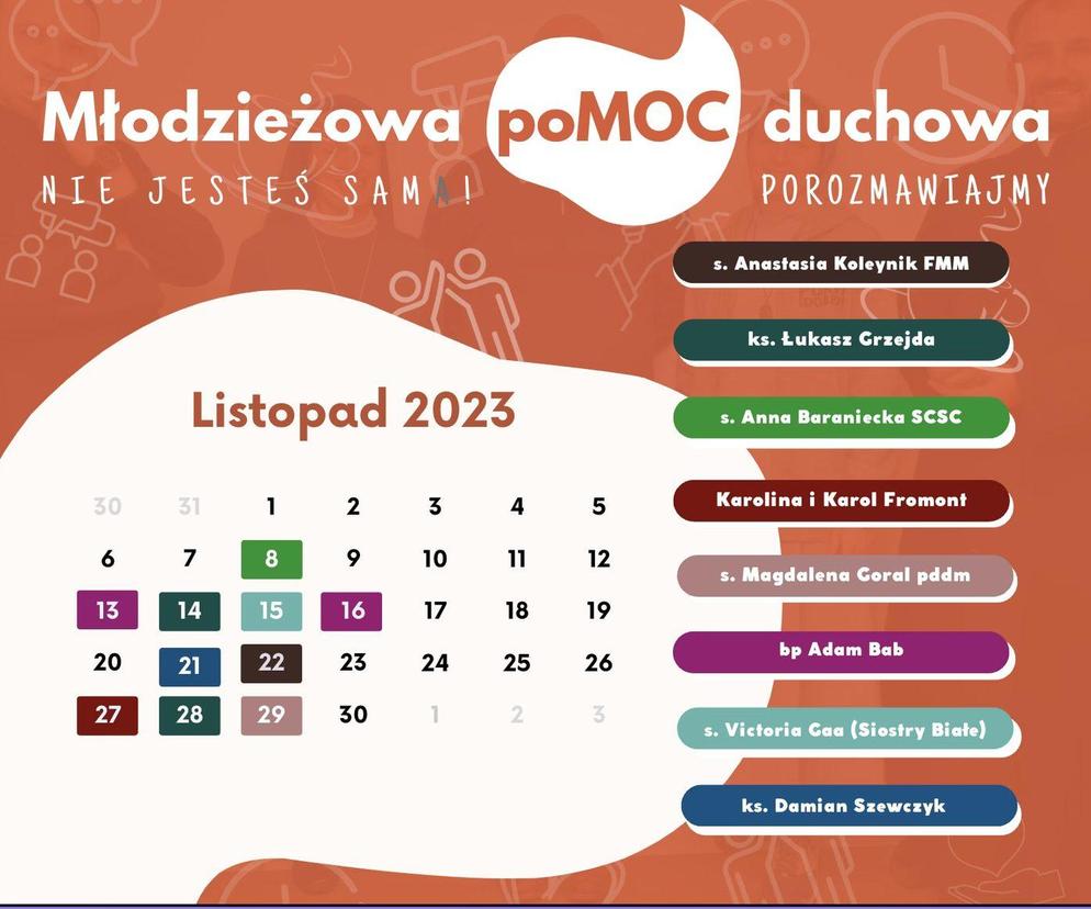 Dyżury w Centrum Duszpasterstwa Młodzieży w Lublinie - plan spotkań