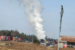 Pożar ciężarówki na zakopiance w Nowym Targu