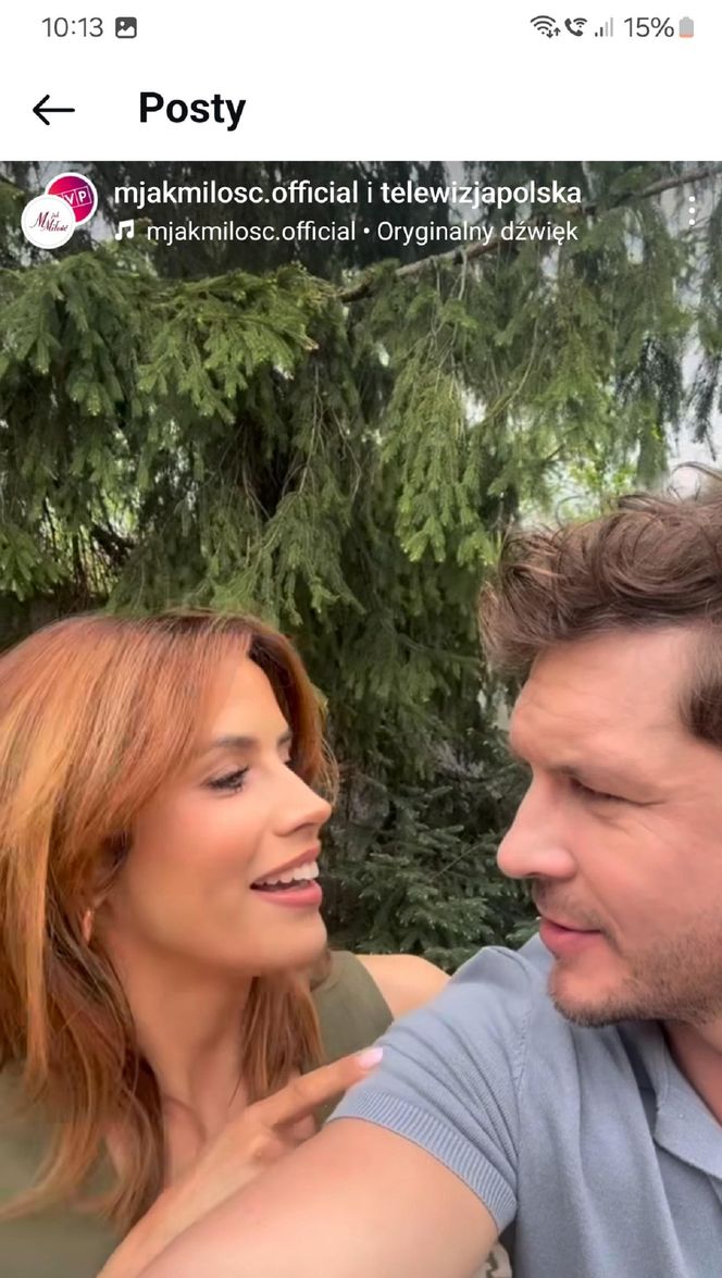 M jak miłość nowy sezon. Kama (Michalina Sosna), Marcin (Mikołaj Roznerski) na planie
