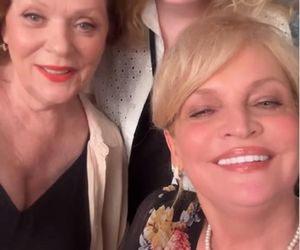 Barwy szczęścia na planie. Emilka (Jessica Frankiewicz), Józefina (Elżbieta Jarosik), Małgorzata (Adrianna Biedrzyńska)