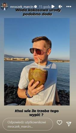 Marcin Mroczek (Piotrek w M jak miłość) na wakacjach w Omenie