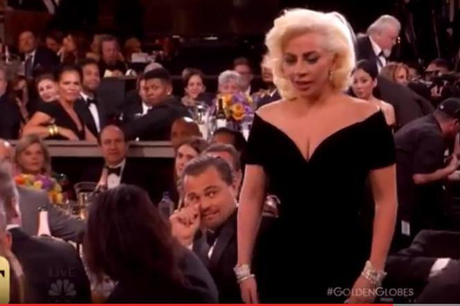 Leonardo DiCaprio Lady Gaga Złoote Globy 2016