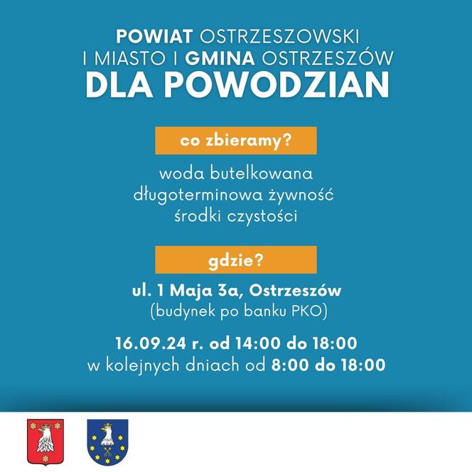 plakat - zbiórka dla powodzian