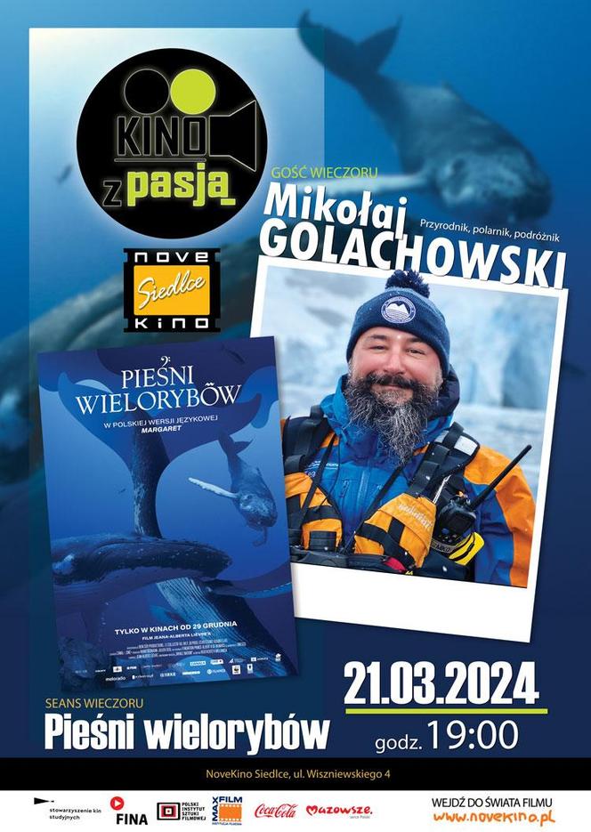 Film „Pieśni wielorybów” i spotkanie z Mikołajem Golachowskim