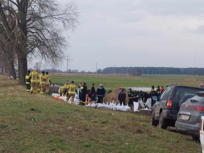 Strażacy umocnili wał przeciwpowodziowy 