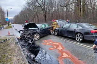 Zderzeniu sześciu samochodów, jedna osoba poszkodowana 