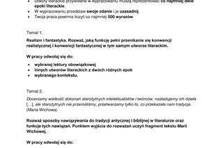Język polski rozszerzony matura 2023 - ARKUSZ CKE