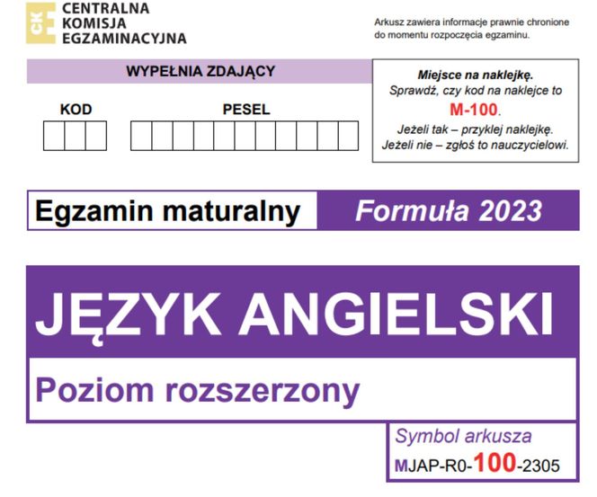 Matura 2024 angielski rozszerzony - ARKUSZE CKE