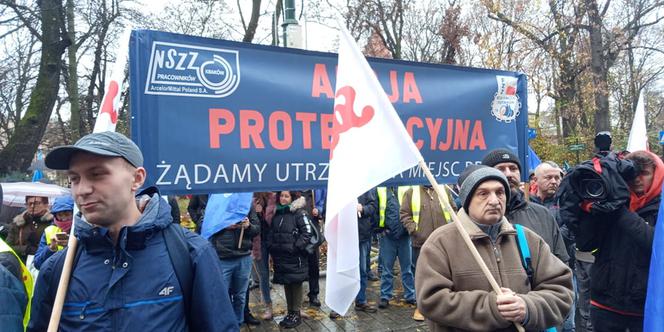Wielki protest hutników w Krakowie