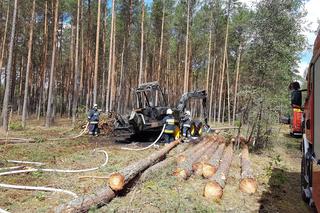 Pożar kombajnu zrębowego