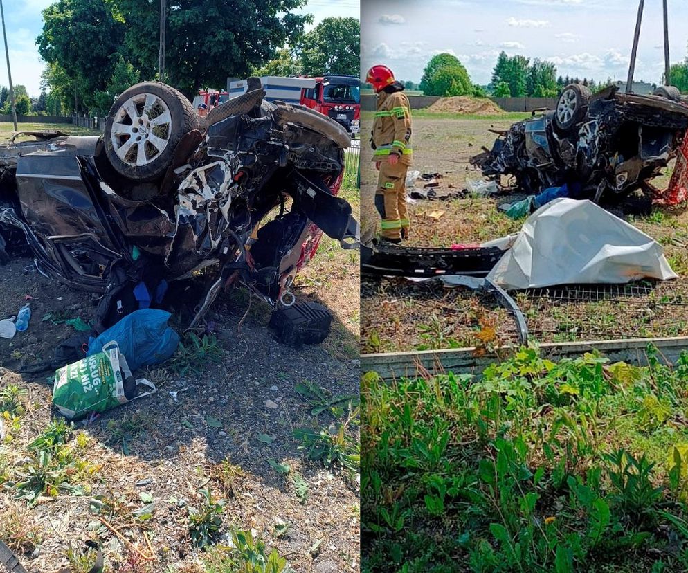 Śmiertelny wypadek pod Sieradzem. Nie żyje 37-latek [ZDJĘCIA]