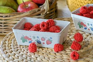 Owoce, warzywa, gotowe dania zrobione na szydelku