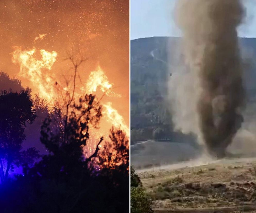Groza w Portugalii! Tornado ognia i trąba z pyłów