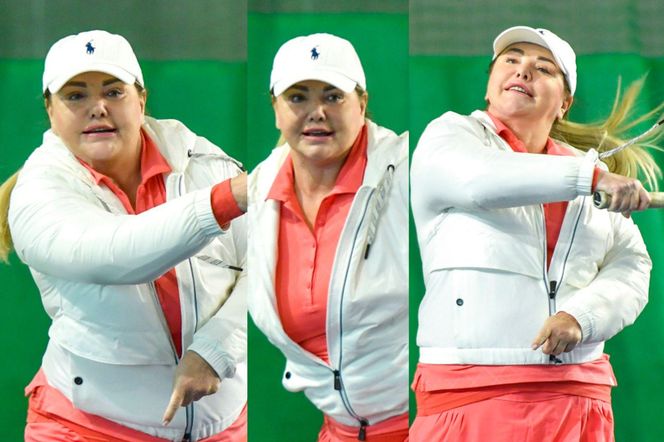 Katarzyna Niezgoda i ukochany rozgrzali kort! Spódniczka kusa, za to mimika "na bogato"