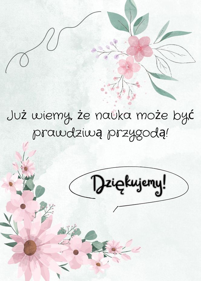 Podziękowanie dla nauczyciela do druku