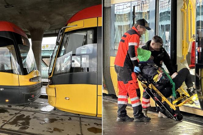 Zderzenie tramwajów na Moście Gdańskim w Warszawie