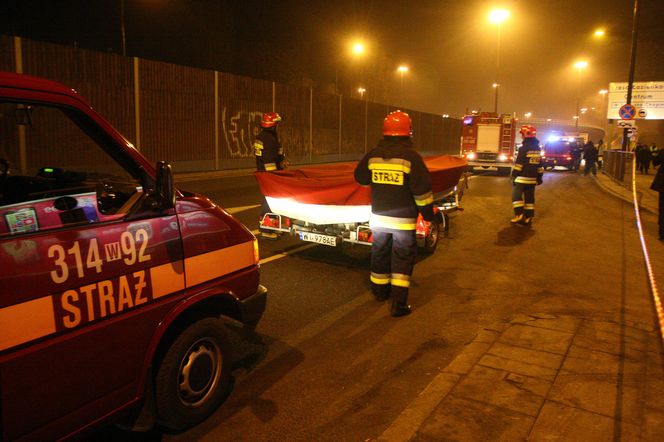 Pożar Mostu Łazienkowskiego 14.02.2015