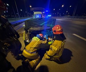 Warszawa: Pożar Lamborghini na S79. Luksusowe auto spłonęło