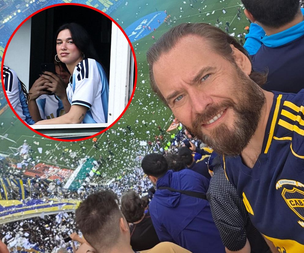 Krzysztof Stanowski i Dua Lipa na meczu Coca - River