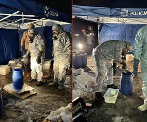 Narkotykowe laboratorium na Podlasiu. Policja zabezpieczyła ponad 200 kg nielegalnej substancji