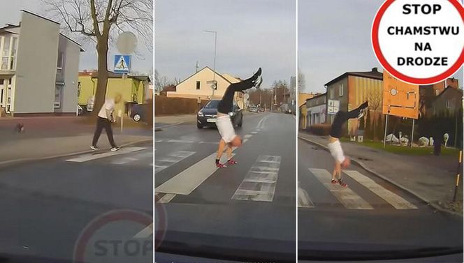 Szok. To co zrobił pieszy zaskoczyło kierowców. Na koniec były brawa.