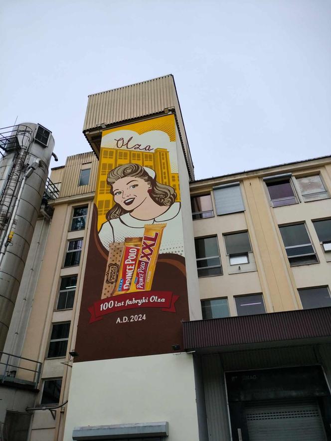 Nowy mural w Cieszynie. Na pamiątkę 100-lecia powstania fabryki produkującej kultowe wafle