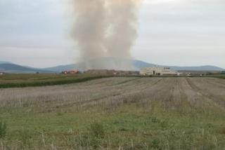 Pożar słomy w Jordanowie Śląskim