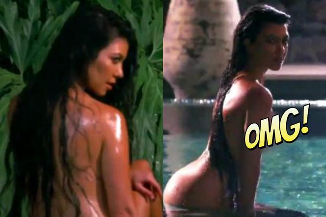 Kourtney Kardashian nago w basenie