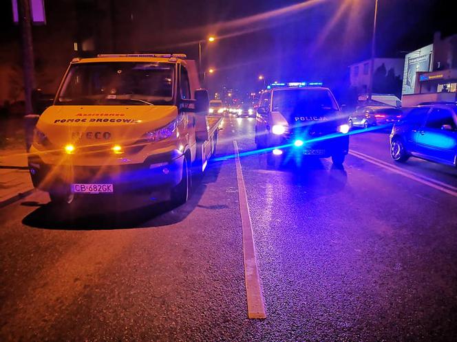 Wypadek ul. Skłodowskiej-Curie (na wysokości Gajowej) w Bydgoszczy 