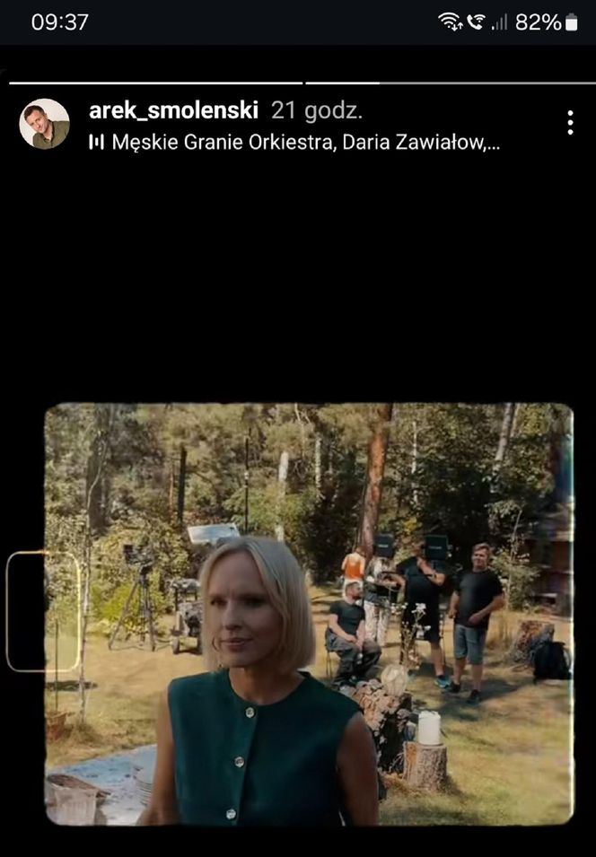 	M jak miłość nowy sezon. Dorota (Iwona Rejzner) na planie