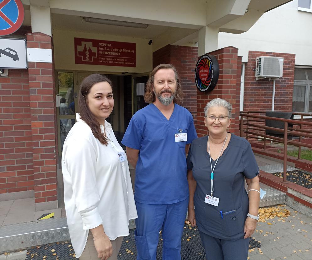 Na dni otwarte zapraszają pracownicy szpitala: K. Wiśniewska, dr M. Syrko i H. Mozalewska