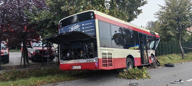 Zderzenie autobusu miejskiego z osobówką w Wilkowicach koło Leszna