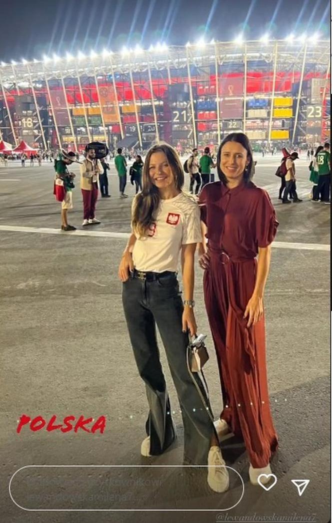 Milena Lewandowska i Anna Lewandowska na Polska - Meksyk