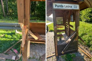 Mieszkańcy oburzeni po tym, jak wandale zniszczyli drewniane przystanki. „To barbarzyńcy!”