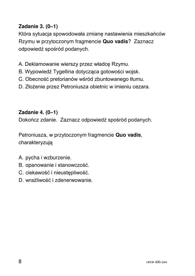 Egzamin ósmoklasisty 2020 - arkusz egzaminacyjny z jęz. polskiego