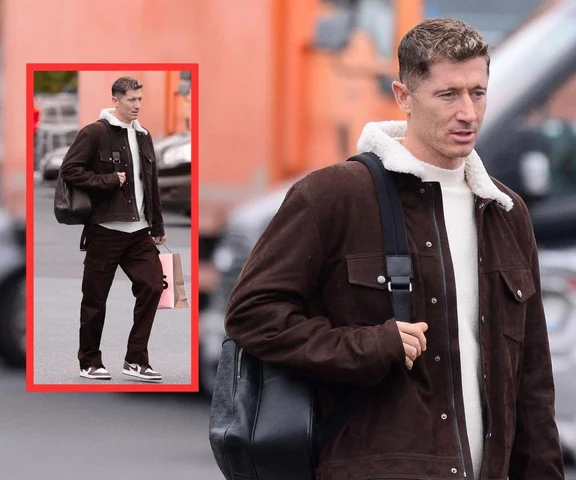 Robert Lewandowski szpanuje siatą na lotnisku! Te cztery literki to prawdziwy hit