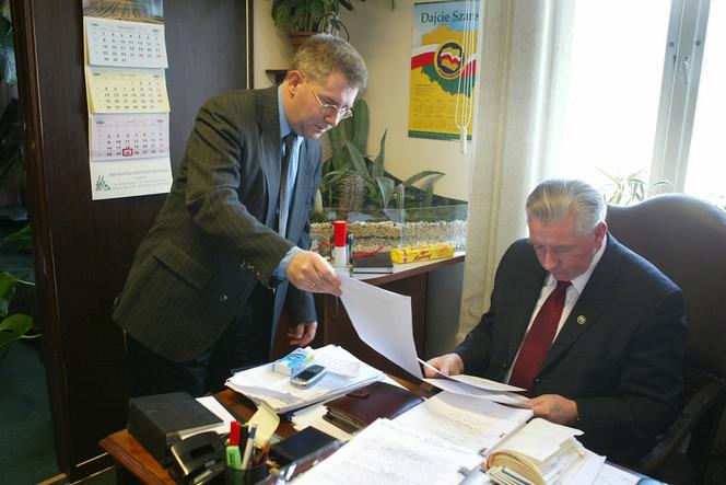 Andrzej Lepper i Ryszard Czarnecki, 2004r.