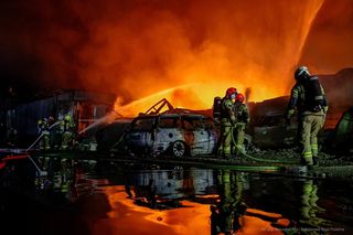 Pożar hali w Mińsku Mazowieckim