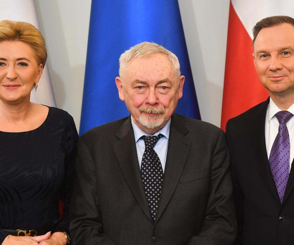 Prezydent Krakowa Jacek Majchrowski z prezydentem RP Andrzejem Dudą i jego małżonką Agatą Kornhauser-Dudą