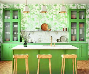 Dom w stylu biophilic - zielona kuchnia