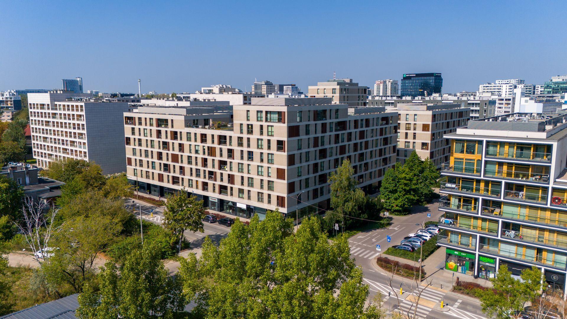 Osiedle 19. Dzielnica (Warszawa, Wola) pracowni JEMS - zdjęcia z drona