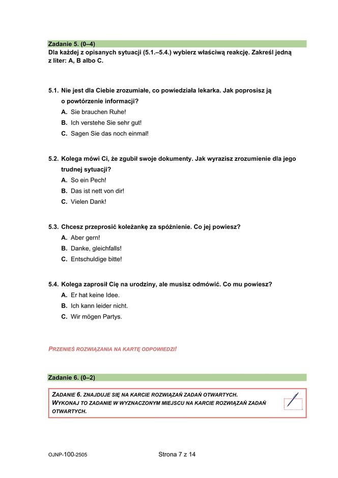 Egzamin ósmoklasisty niemiecki 2025 - arkusz CKE 15.05.2025