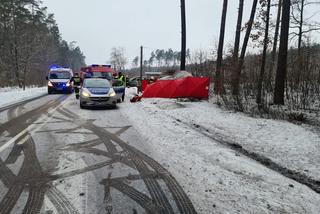 Śmiertelny wypadek w Lidzbarku. Bus uderzył w drzewo. Nie żyje młoda kobieta