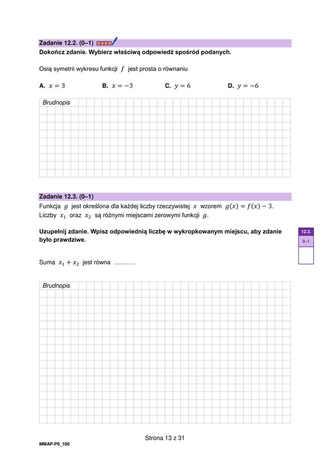 Arkusz maturalny - matura z matematyki 2025